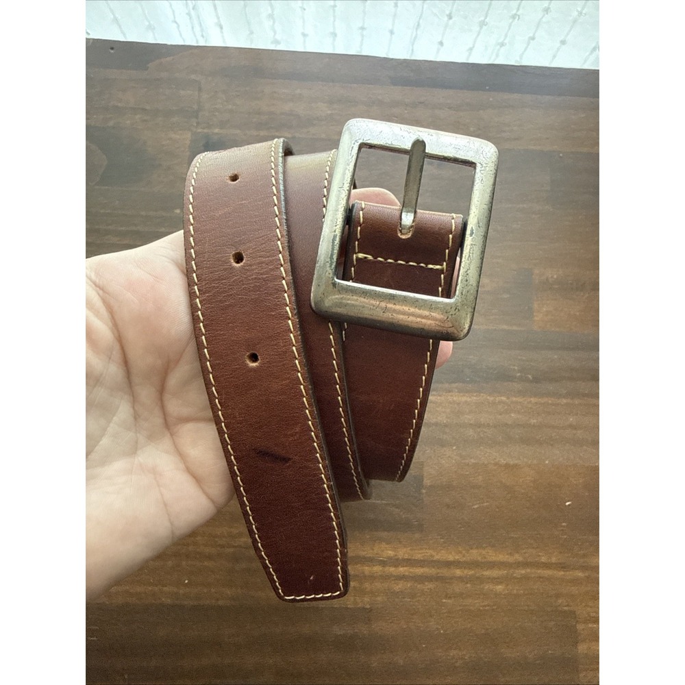 GAP Vintage Brown Leather Belt Women's Small Made In USA